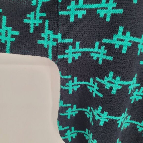 Little Lisa kids size large black green boxy pullover sweater made in Italy - Picture 3 of 7